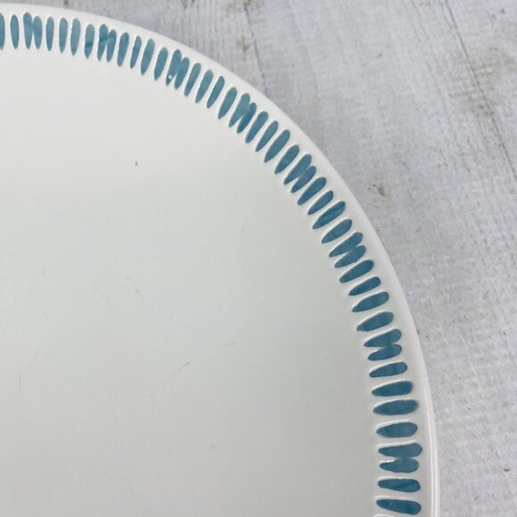Rachael Ray SUN DAISY L008 Handpainted Blue Lines Stoneware Dinner Plate Set 4 - Picture 16 of 16